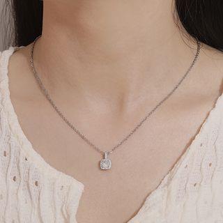 Cz Pendant Necklace Blue - One Size