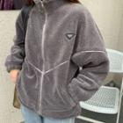 Zip-up Fleece Jacket Gray - One Size