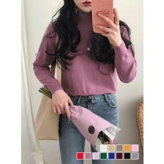 Turtle-neck Relaxed-fit Knit Top In 13 Colors