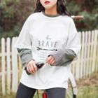 Mock Two-piece Long-sleeve T-shirt Off White - One Size