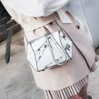 Marble Patterned Chain Strap Crossbody Bag