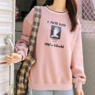 Print Sweatshirt Mauve Pink - One Size