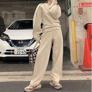 Plain Sweatshirt / Wide Leg Pants