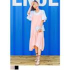 Spaghetti-strap Frill-hem Midi Dress