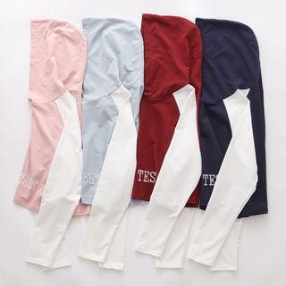 Letter Embroidered Cropped Hoodie