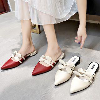 Double Bow Pointed Toe Mules