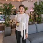 Crew-neck Tie-waist Top