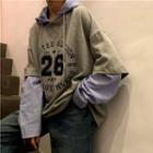 Mock Two Piece Hoodie Gray - One Size