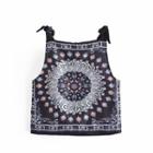 Paisley Print Camisole Top Blue & Red Print - Black - One Size