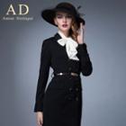 Long-sleeve Double-buttoned Dress
