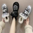 Platform Lettering Faux Fur-lined Short Snow Boots
