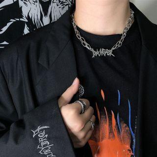 Lettering Layered Chain Choker As Shown In Figure - One Size