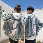Couple Matching Embroidered Buttoned Denim Jacket