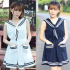 Sleeveless Sailor Collar Dress