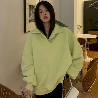 Polo-neck Oversized Sweatshirt