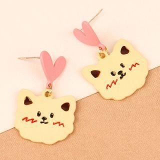 Heart Cat Alloy Dangle Earring