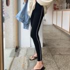 Piped Textured Leggings