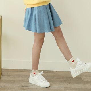 Flared Denim Mini Skort