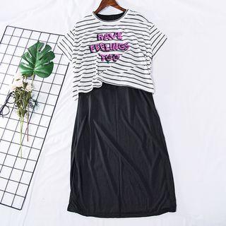Set: Midi Tank Dress + Short-sleeve Sequined T-shirt