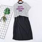 Set: Midi Tank Dress + Short-sleeve Sequined T-shirt