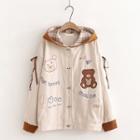 Bear Button-up Hooded Jacket