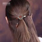 Retro Faux Gemstone Alloy Hair Clip Copper & Red - One Size