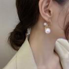 Faux Pearl Dangle Earring 1 Pair - Earring - Faux Pearl - C Type - Silver - One Size