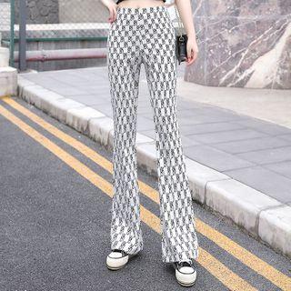 Lettering Boot Cut Pants