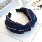 Knotted Pattern Hair Band Navy Blue - One Size