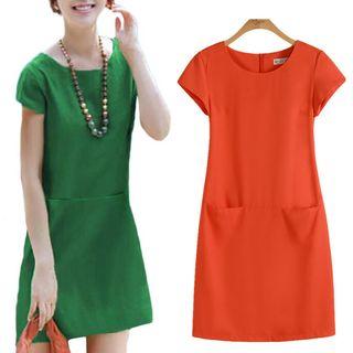 Pocketed Short-sleeve Dress