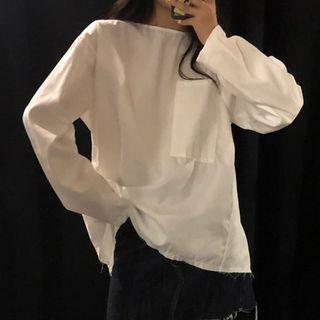 Plain Strappy Open Back Blouse White - One Size