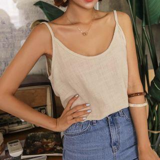 Spaghetti-strap Textured Camisole Top