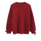 Dotted Sweater Wine Red - One Size