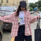 Plaid Long-sleeve Oversize Shirt