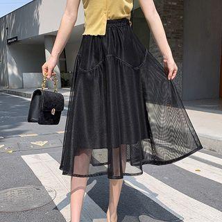 Sher Overlay A-line Skirt