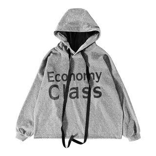 Lettering Metallic Hoodie