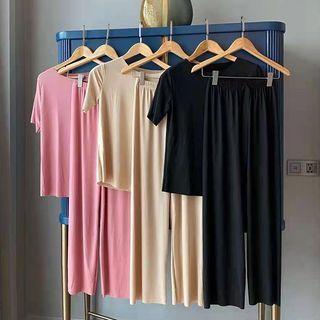 Loungewear Set: Set: Short-sleeve T-shirt + Pants