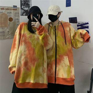 Tie-dyed Crewneck Pullover / Zip Oversized Hoodie