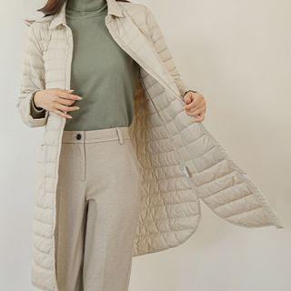 Collared Duck-down Lightweight Coat