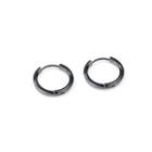 Simple Personality Plated Black Geometric Round 316l Stainless Steel Stud Earrings 16mm Black - One Size