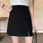 High-waist A-line Slit Dress Skirt