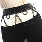 Chain Layered Faux Leather Belt
