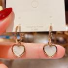 Shell Heart Drop Earring 1 Pair - Gold - One Size
