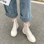 Front-zip Mesh Panel Short Boots