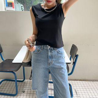 Crew-neck Crop Tank Top