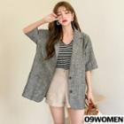 Plus Size Single-breasted Short-sleeve Blazer