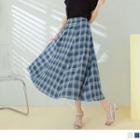 Plaid Chiffon A-line Skirt