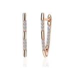 Simple Fashion Letters Rose Gold Plated V Earrings With Cubic Zircon Rose Gold - One Size