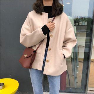 Crew-neck Button Jacket
