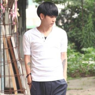 Short Sleeve Cotton Henley